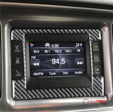 Carbon Fiber Infotainment Radio Screen Trim Overlay for Dodge Challenger 2015