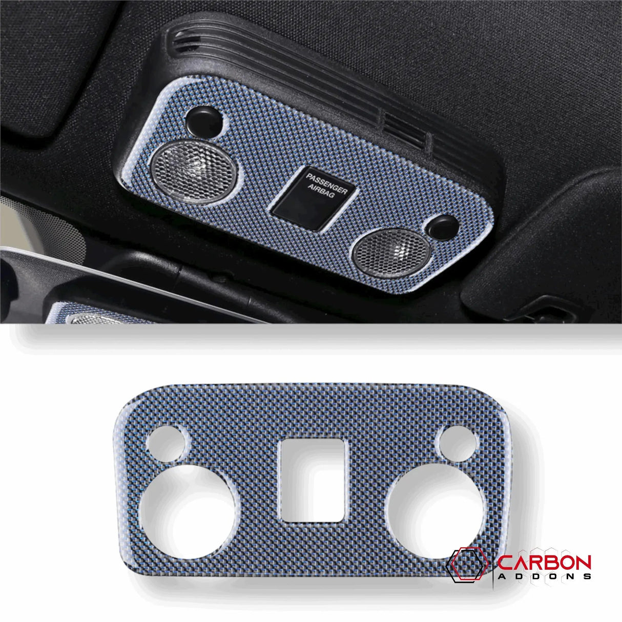 Carbon Fiber Overhead Dome Light Trim Overlay for Mustang 2015-2023