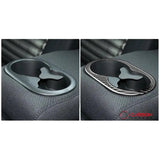 Carbon Fiber Rear Seat Cup Holder Trim Overlay for Dodge Challenger 2015-2023