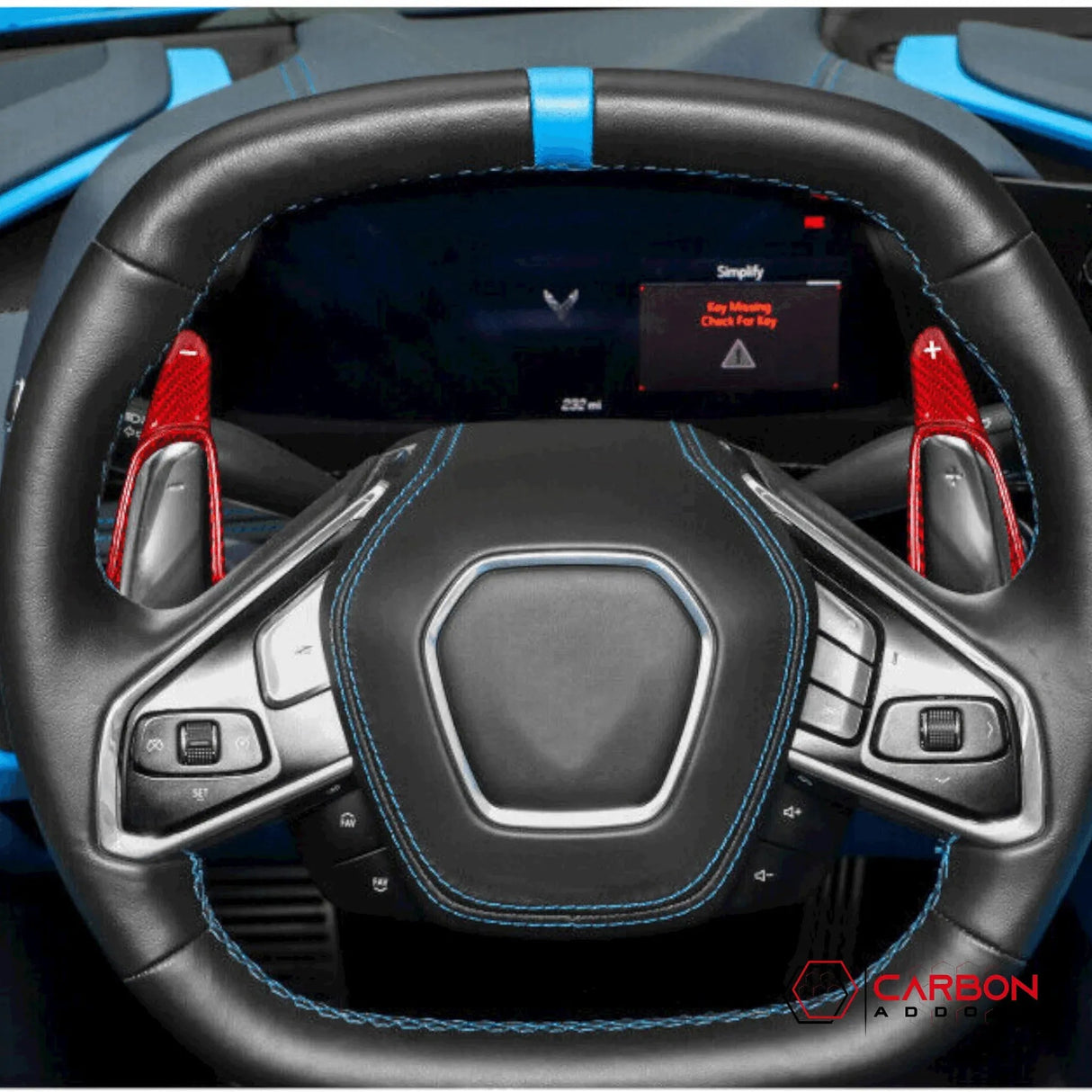 C8 Corvette Carbon Fiber Steering Wheel Paddle Shifter Extension