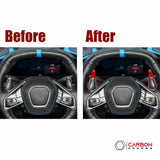 C8 Corvette Real Carbon Fiber Paddle Shifter Extensions | Steering Wheel Upgrade (2020–2026)