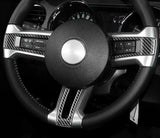 Mustang 2010-2014 Carbon Fiber Steering Wheel Trim Interior Overlay