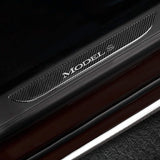 Carbon Fiber Textured Front Door Sill Protector for Tesla Model S 2016-2018