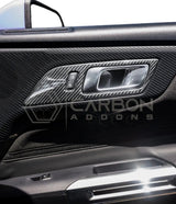 Real Carbon Fiber Interior Door Handle Trim Covers for 2024+ Ford Mustang