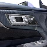 Real Carbon Fiber Interior Door Handle Trim Covers for 2024+ Ford Mustang