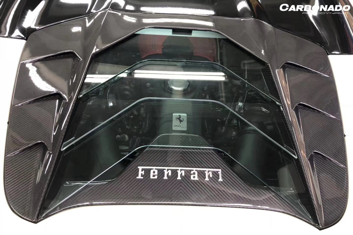 2015-2019 Ferrari 488 Spider MSY Style Carbon Fiber Engine Hood