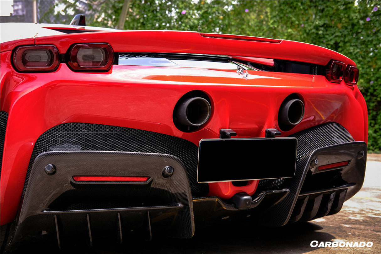 2020-UP Ferrari SF90 Stradale OE Style Autoclave Carbon Fiber Rear Diffuser