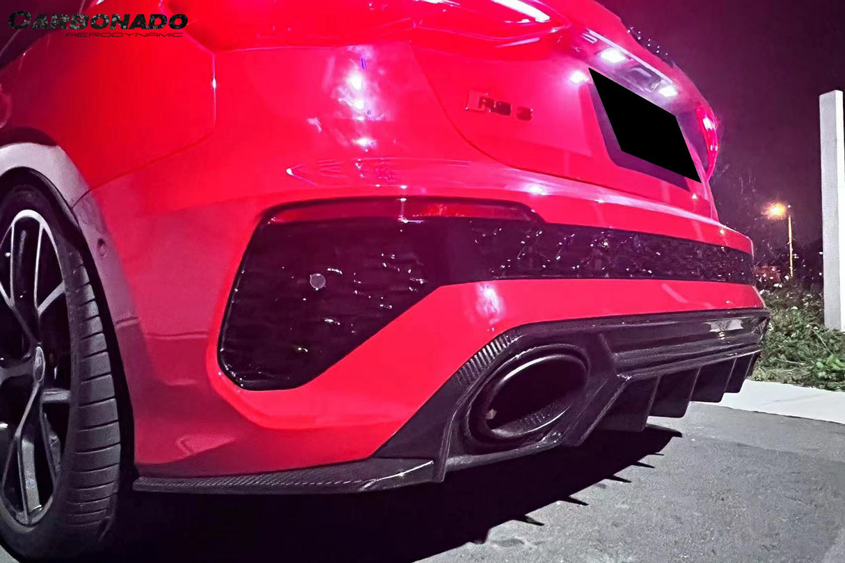 2021-2024 Audi RS3 8Y.0 Sportback AD Style Dry Carbon Fiber Rear Diffuser lip