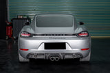 2017-2025 Porsche 718 Cayman Boxster GT4 Style Dry Carbon Fiber Middle Exhaust Rear Diffuser Lip