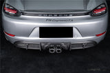 2017-2025 Porsche 718 Cayman Boxster GT4 Style Dry Carbon Fiber Middle Exhaust Rear Diffuser Lip