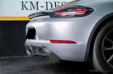2017-2025 Porsche 718 Cayman Boxster GT4 Style Dry Carbon Fiber Middle Exhaust Rear Diffuser Lip