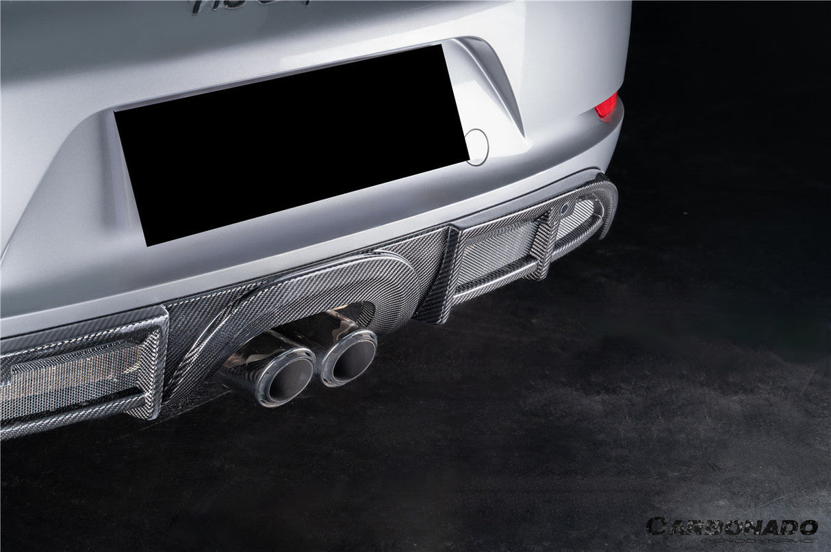 2017-2025 Porsche 718 Cayman Boxster GT4 Style Dry Carbon Fiber Middle Exhaust Rear Diffuser Lip