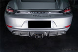 2017-2025 Porsche 718 Cayman Boxster GT4 Style Dry Carbon Fiber Middle Exhaust Rear Diffuser Lip