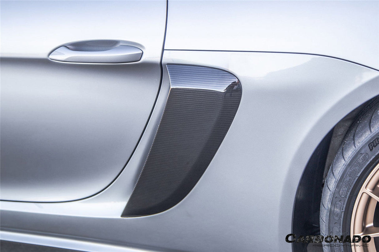 2017-2025 Porsche 718 Cayman Boxster GT4 Style Dry Carbon Fiber Quarter Panel Side Scoops