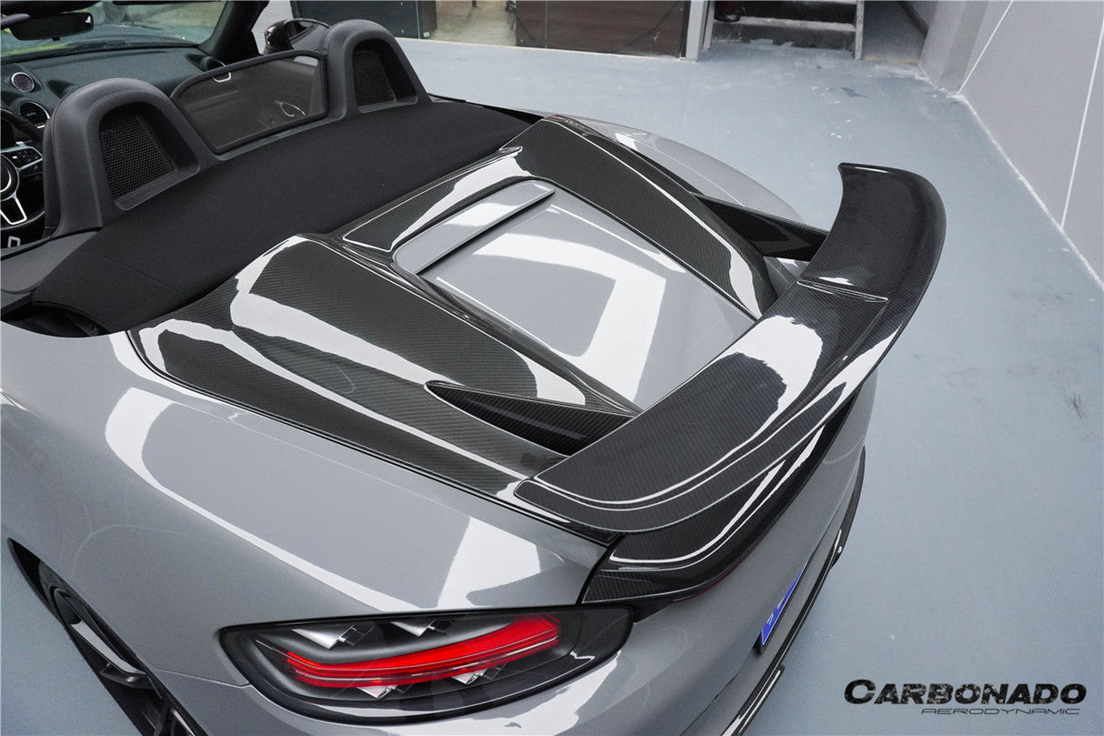 2012-2025 Porsche 718 981 Boxster HU Style Dry Carbon Fiber Hump Spoiler Wing
