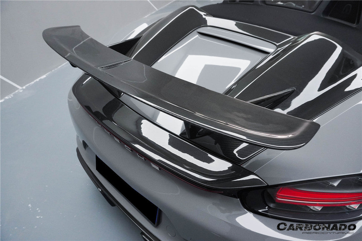 2012-2025 Porsche 718 981 Boxster HU Style Dry Carbon Fiber Hump Spoiler Wing