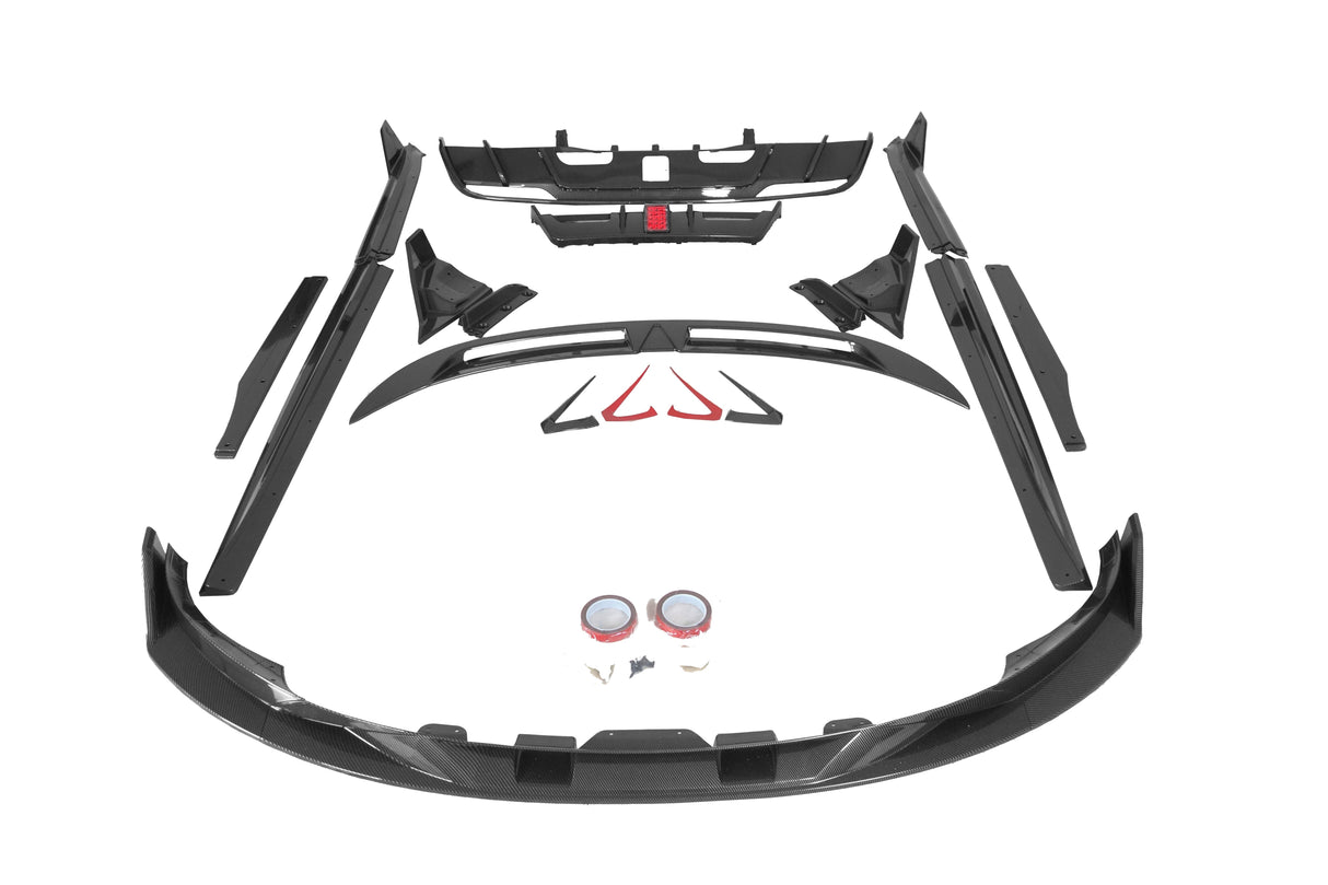 2023-UP Tesla Model 3 Highland RWD & AWD Turbo Style Carbon Fiber Pattern Look body kit