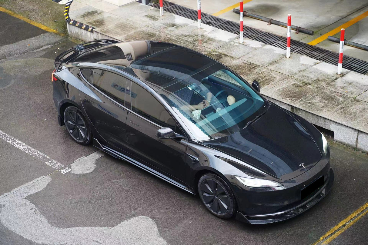 2023-UP Tesla Model 3 Highland RWD & AWD Turbo Style Carbon Fiber Pattern Look body kit
