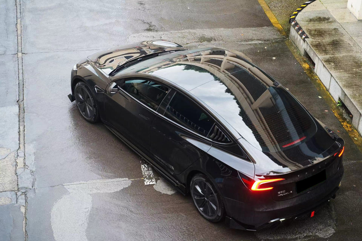 2023-UP Tesla Model 3 Highland RWD & AWD Turbo Style Carbon Fiber Pattern Look body kit
