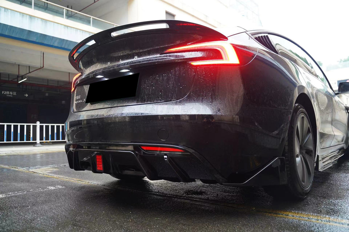 2023-UP Tesla Model 3 Highland RWD & AWD Turbo Style Carbon Fiber Pattern Look body kit