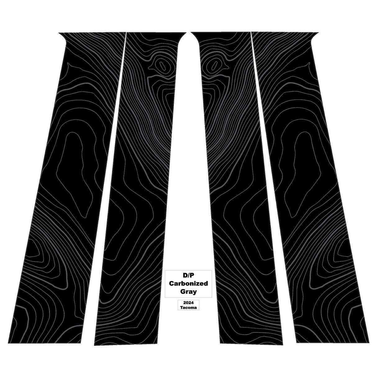 Topographic B Pillar Overlays - 2024+ Tacoma Double Cab / 2025+ 4Runner