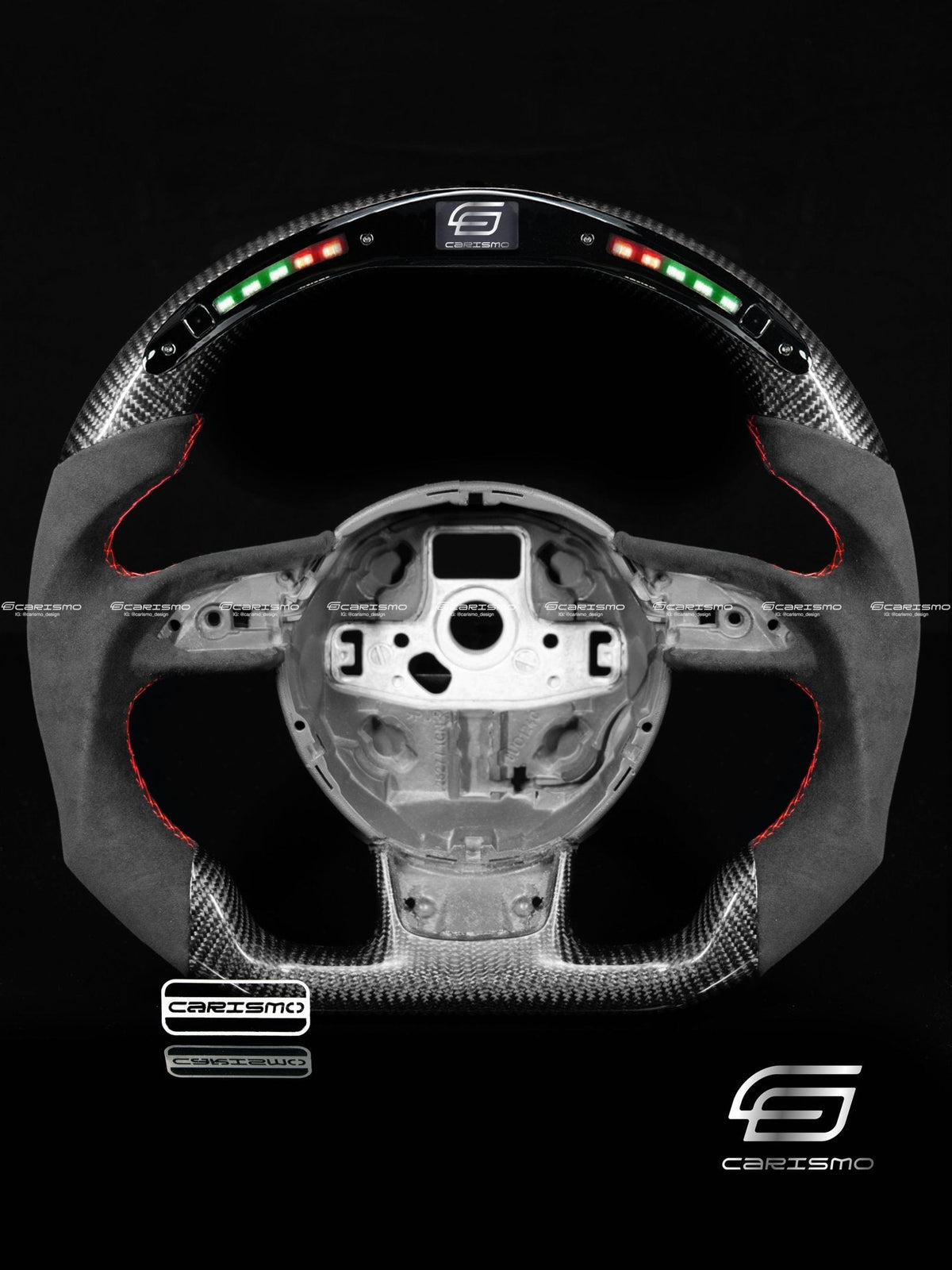 Carismo Steering Wheel For Audi (B8.5 Wheel) - Classic RPM LED - Gloss Carbon - Alcantara