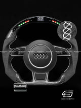 Carismo Steering Wheel For Audi (B8.5 Wheel) - Classic RPM LED - Gloss Carbon - Alcantara