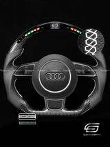 Carismo Steering Wheel For Audi (B8.5 Wheel) - Classic RPM LED - Gloss Carbon - Perforated Leather