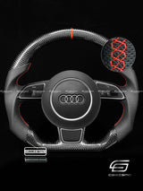 Carismo Steering Wheel For Audi (B8.5 Wheel) - Sport - Gloss Carbon - Perforated Leather
