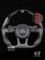 Carismo Steering Wheel For Audi (B9 Wheel) - Classic RPM LED - Gloss Carbon - Perforated Leather