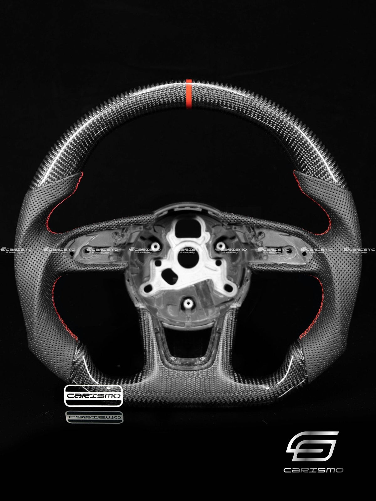 Carismo Steering Wheel For Audi (B9 Wheel) - Sport - Gloss Carbon - Perforated Leather