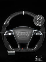 Carismo Steering Wheel For Audi (C8 Wheel) - Sport - Gloss Carbon - Alcantara