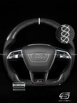 Carismo Steering Wheel For Audi (C8 Wheel) - Sport - Gloss Carbon - Perforated Leather