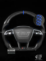 Carismo Steering Wheel For Audi (C8 Wheel) - Sport - Gloss Carbon - Perforated Leather