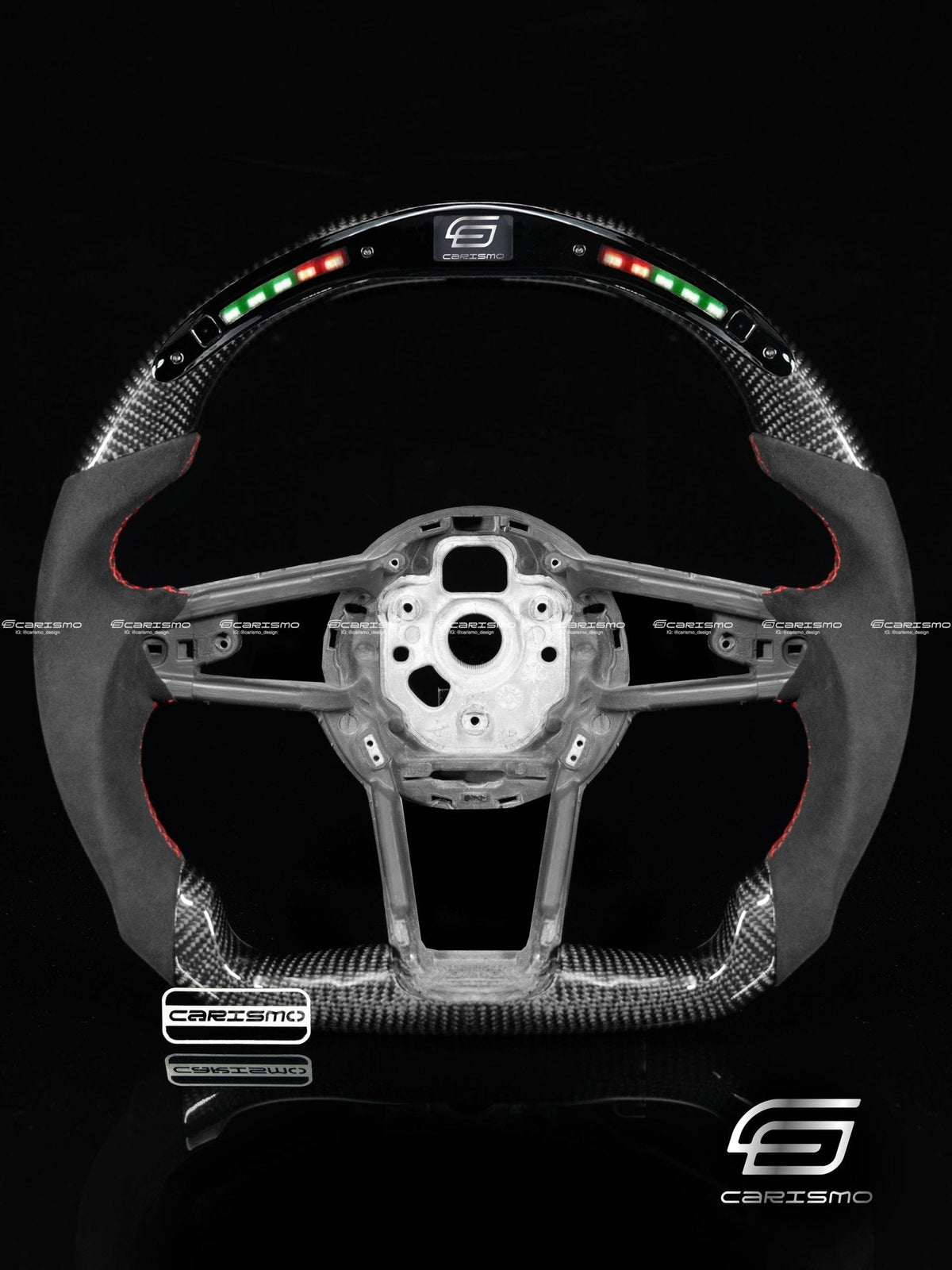 Carismo Steering Wheel For Audi R8 (Gen 2) - Classic RPM LED - Gloss Carbon - Alcantara