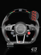 Carismo Steering Wheel For Audi R8 (Gen 2) - Classic RPM LED - Gloss Carbon - Perforated Leather