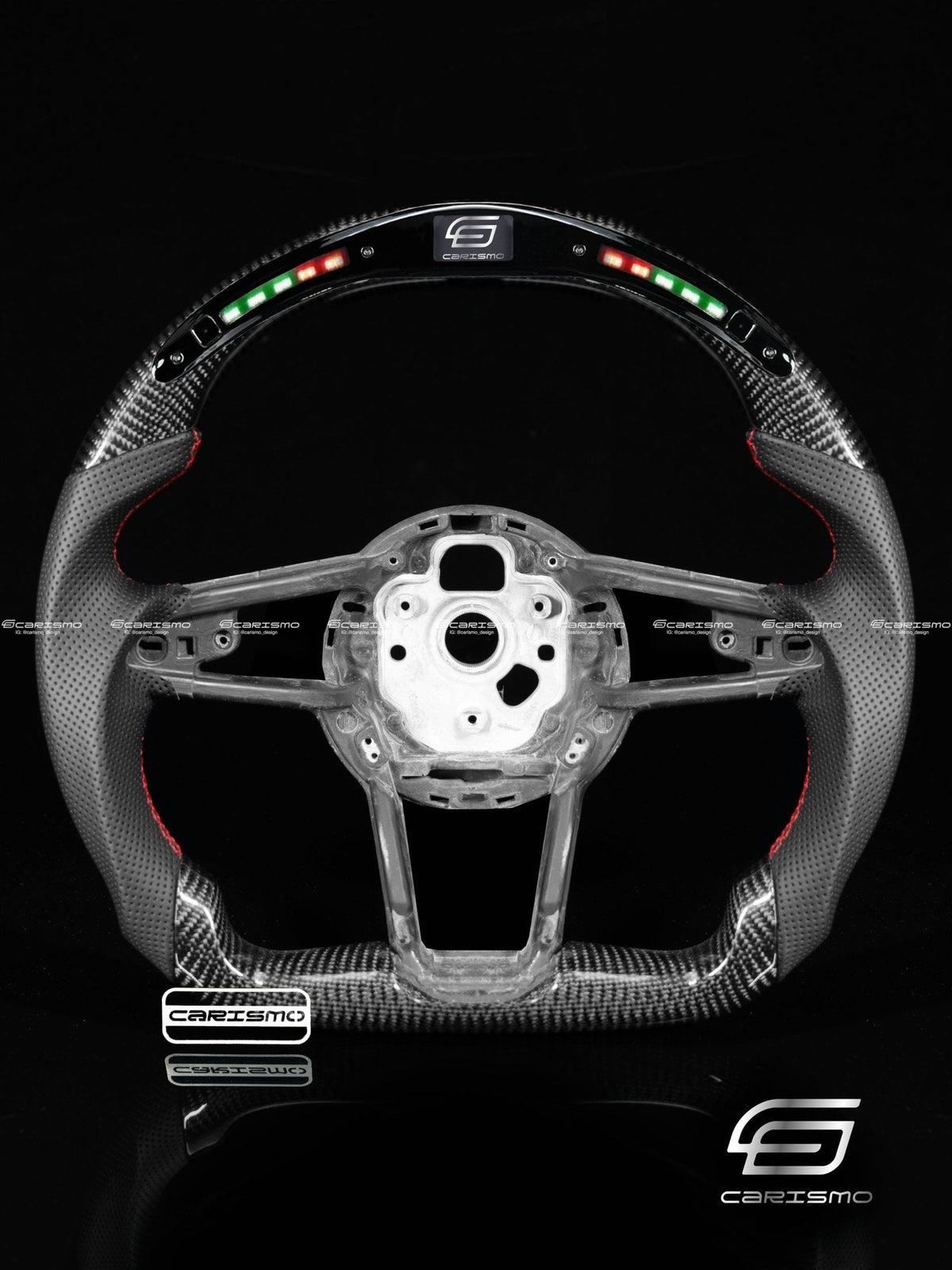 Carismo Steering Wheel For Audi R8 (Gen 2) - Classic RPM LED - Gloss Carbon - Perforated Leather