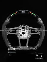 Carismo Steering Wheel For Audi R8 (Gen 2) - Classic RPM LED - Gloss Forged Carbon - Alcantara