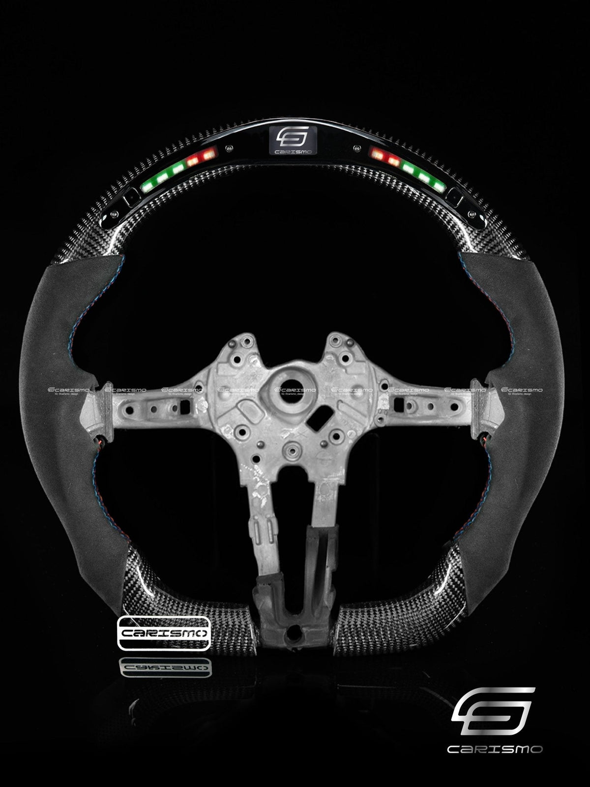 Carismo Steering Wheel For BMW F-Series (M Performance Wheel) - Classic RPM LED - Gloss Carbon - Alcantara