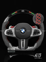 Carismo Steering Wheel For BMW G-Series (M Performance Wheels) - Classic RPM LED - Gloss Carbon - Alcantara