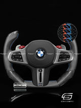 Carismo Steering Wheel For BMW G-Series (M Performance Wheels) - F1 Competition - Gloss Carbon - Perforated Leather