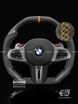 Carismo Steering Wheel For BMW G-Series (M Performance Wheels) - Signature - Gloss Carbon - Alcantara