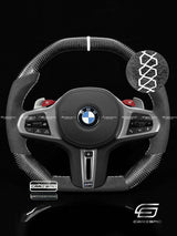 Carismo Steering Wheel For BMW G-Series (M Performance Wheels) - Signature - Gloss Carbon - Alcantara