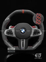 Carismo Steering Wheel For BMW G-Series (M Performance Wheels) - Signature - Gloss Carbon - Alcantara