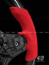 Carismo Steering Wheel For BMW G-Series (M Performance Wheels) - Signature - Gloss Carbon - Red Alcantara