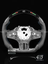 Carismo Steering Wheel For BMW G-Series (M Performance Wheel) - Classic RPM LED - Gloss Carbon - Perforated Leather
