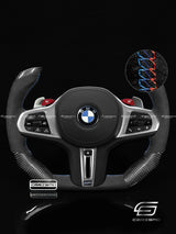 Carismo Steering Wheel For BMW G-Series (M Performance Wheel) - F1 Competition - Gloss Carbon - Alcantara
