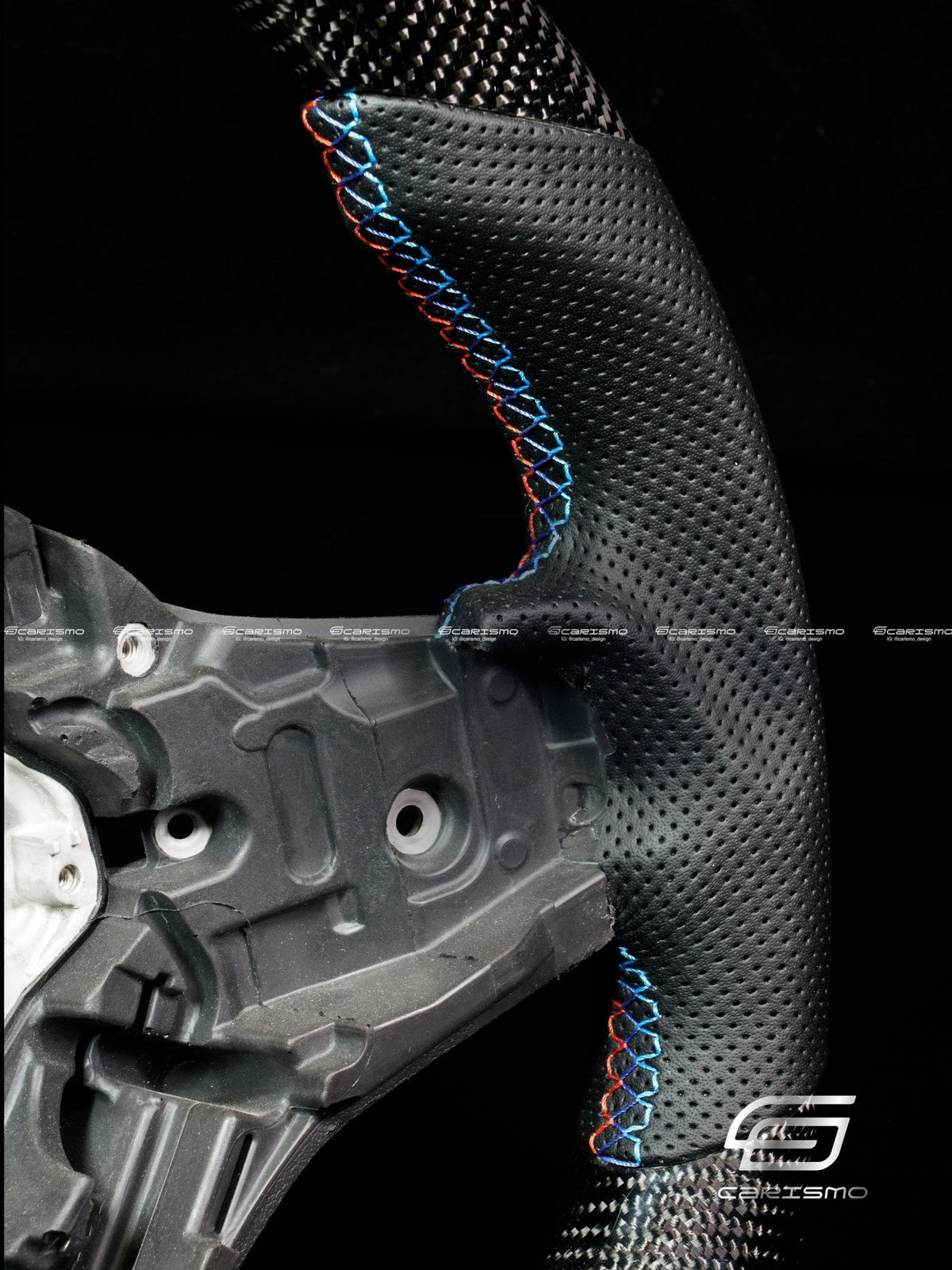 Carismo Steering Wheel For BMW G-Series (M Performance Wheel) - F1 Competition - Gloss Carbon - Perforated Leather