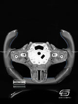 Carismo Steering Wheel For BMW G-Series (M Performance Wheel) - F1 Competition - Gloss Carbon - Perforated Leather