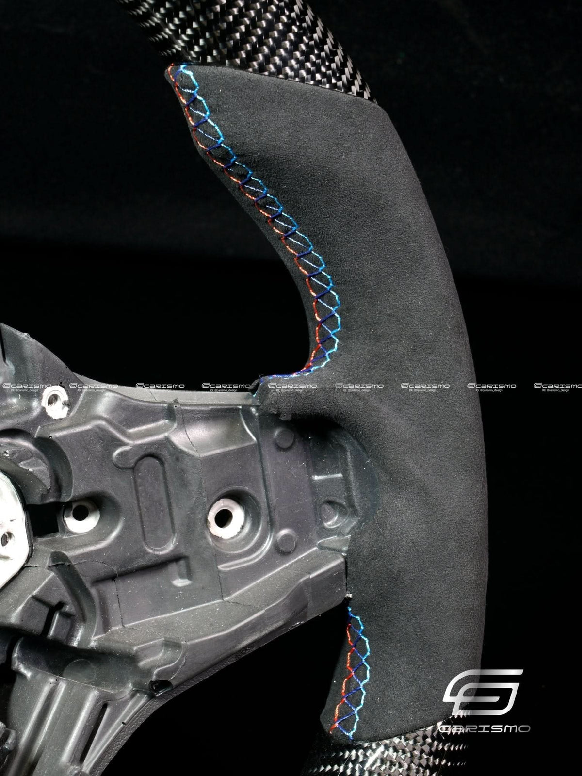 Carismo Steering Wheel For BMW G-Series (M Performance Wheel) - Signature - Gloss Carbon - Alcantara